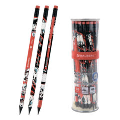 Карандаш чернографитный с принтом BRAUBERG &laquo;RED ANIME&raquo;, 1 шт., HB, с ластиком, корпус ассорти, 182026