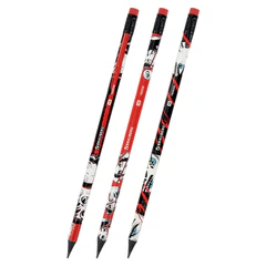 Карандаш чернографитный с принтом BRAUBERG &laquo;RED ANIME&raquo;, 1 шт., HB, с ластиком, корпус ассорти, 182026