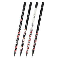 Карандаш чернографитный с принтом BRAUBERG &laquo;FISH KOI&raquo;, 1 шт., HB, с ластиком, корпус ассорти, 182027