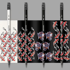 Карандаш чернографитный с принтом BRAUBERG &laquo;FISH KOI&raquo;, 1 шт., HB, с ластиком, корпус ассорти, 182027