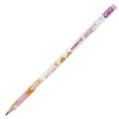 Набор карандашей чернографитных с принтом ЮНЛАНДИЯ &laquo;FAT ANIMALS&raquo;, 12 штук, HB, с ластиком, корпус ассорти, 182035