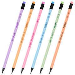 Набор карандашей чернографитных с мотивирующей надписью FUNSTER (ФАНСТЕР) FUNNY NOTES PSTL, 6 штук, HB, с ластиком, 182041