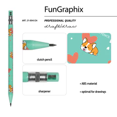 Карандаш механический цанговый с точилкой 2 мм, BRUNO VISCONTI &laquo;FunGraphix&raquo;, Корги, 21-0041/<wbr/>24