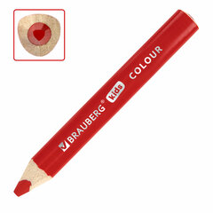 Карандаши цветные толстые для малышей 6 цветов, трехгранные, натуральное дерево, BRAUBERG KIDS, 182057