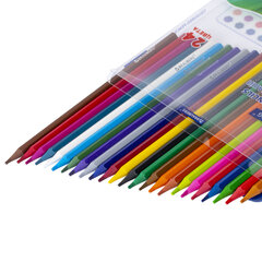 Карандаши цветные BRAUBERG, 24 цвета, цветной корпус, ПВХ-бокс, шестигранные, 182068