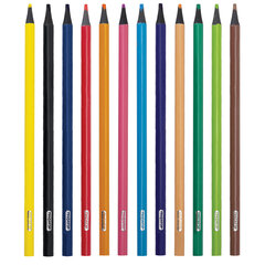Карандаши цветные ПИФАГОР СТАНДАРТ 12 цветов, трехгранный корпус, 182087
