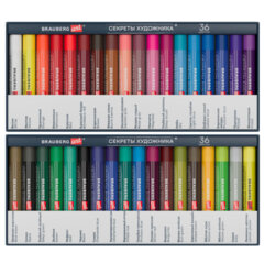 Пастель масляная художественная BRAUBERG ART &laquo;Секреты художника&raquo;, 36 цветов, круглое сечение, 182097