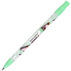 Карандаш механический цанговый 2 мм, с принтом кросс-серия МИЛЫЕ КОТЫ, BRAUBERG, HB, встроенная точилка, корпус ассорти, 182108