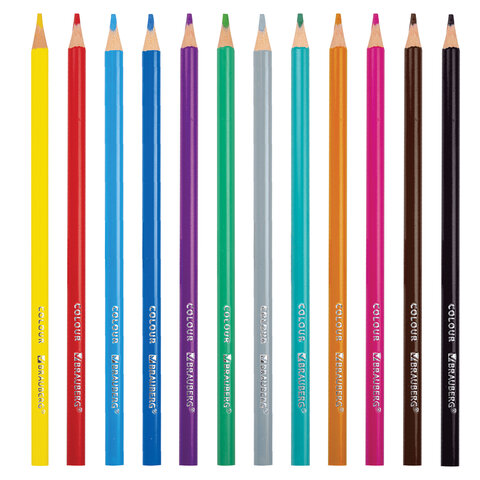 Карандаши цветные BRAUBERG CUTE CATS, 12 цветов, трехгранные, 182109