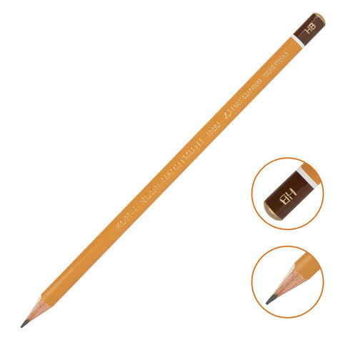Карандаши чернографитные KOH-I-NOOR "1580", НАБОР 3 шт., HB, без резинки, заточенные, блистер, 15800HB001BL - фото 3