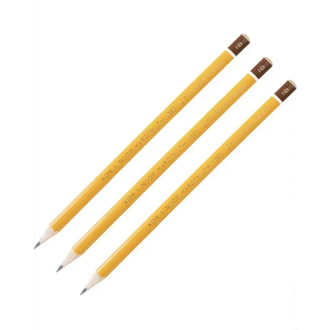 Карандаши чернографитные KOH-I-NOOR "1580", НАБОР 3 шт., HB, без резинки, заточенные, блистер, 15800HB001BL - фото 2