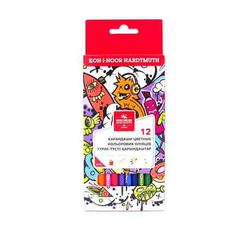 Карандаши цветные KOH-I-NOOR "TEENAGE", 12цв., 3мм, европодвес, 3552/12