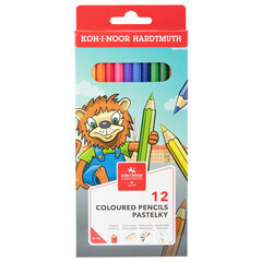 Карандаши цветные KOH-I-NOOR "LION", 12 цветов, шестигранные, 2,8 мм, натуральное дерево