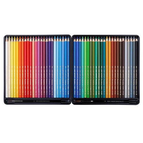 Карандаши цветные акварельные художественные KOH-I-NOOR "Mondeluz", 48 цветов, кисть, точилка, европодвес, 3713/48, 3713048003KZ - фото 2