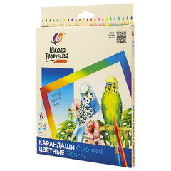 Карандаши цветные ЛУЧ &laquo;Школа Творчества&raquo;, 24 цвета, трехгранные, натуральное дерево, 30С 1808-08