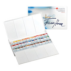 Краски акварельные художественные &laquo;Белые ночи&raquo;, 36 цветов, кювета 2,5 мл, палитра, пластиковая коробка, Невская Палитра, 1942258