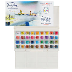 Краски акварельные художественные &laquo;Белые ночи&raquo;, 36 цветов, кювета 2,5 мл, палитра, пластиковая коробка, Невская Палитра, 1942258