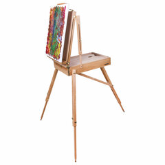 Этюдник BRAUBERG ART CLASSIC, бук, 50&times;34&times;11 см, высота холста 87 см, ножки деревянные 90 см, ремень, 190654