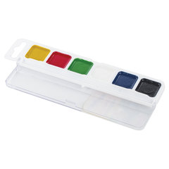 Краски акварельные ЮНЛАНДИЯ &laquo;ВЕСЕЛЫЙ ШМЕЛЬ&raquo;, медовые, 6 цветов, КЛАССИЧЕСКИЕ, пластик, 191528