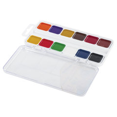 Краски акварельные ЮНЛАНДИЯ &laquo;ШКОЛЬНЫЕ&raquo;, медовые, 12 цветов, КЛАССИЧЕСКИЕ, пластик, 191529