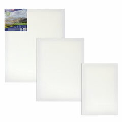 Холсты на подрамнике BRAUBERG ART CLASSIC, НАБОР 3 шт., 380 г/<wbr/>м<sup>2</sup>, 100% хлопок, среднее зерно, 191655