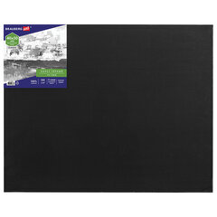 Холст черный на картоне (МДФ), 40&times;50 см, грунт, хлопок, мелкое зерно, BRAUBERG ART CLASSIC, 191680