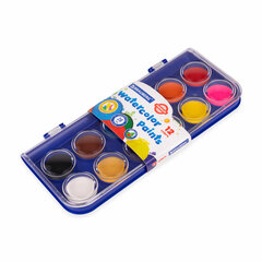 Краски акварельные BRAUBERG &laquo;PREMIUM&raquo; 12 цветов, круглые кюветы 28 мм, пенал, 191743