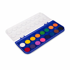 Краски акварельные BRAUBERG &laquo;PREMIUM&raquo; 16 цветов, круглые кюветы 23 мм, пенал, 191744