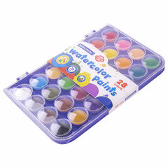 Краски акварельные BRAUBERG &laquo;PREMIUM&raquo; 28 цветов, круглые кюветы 28 мм, пенал, 191745