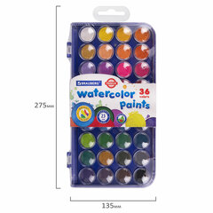 Краски акварельные BRAUBERG &laquo;PREMIUM&raquo; 36 цветов, круглые кюветы 23 мм, пенал, 191746