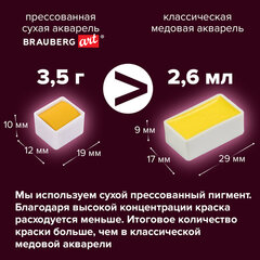 Акварель художественная кюветы НАБОР 24 цвета по 3,5 г, металлический кейс, BRAUBERG ART PREMIERE, 191773