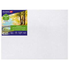 Холст на картоне (МДФ), 30&times;40 см, 280 г/<wbr/>м<sup>2</sup>, грунтованный, 100% хлопок, BRAUBERG ART CLASSIC, 192186