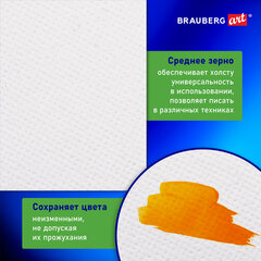 Холст на подрамнике BRAUBERG ART CLASSIC, 20&times;30 см, 380 г/<wbr/>м<sup>2</sup>, грунтованный, 100% хлопок, 192194