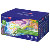 Краски акриловые для техники "Жидкий акрил" (POURING PAINT), НАБОР 22 цвета, 24 штуки по 60 мл, BRAUBERG ART, 192237
