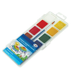 Краски акварельные ГАММА &laquo;Классическая&raquo;, 12 цветов, медовая, c кистью, пластиковая коробка, европодвес, 1009201