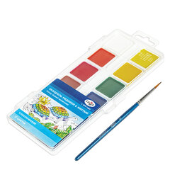 Краски акварельные ГАММА &laquo;Классическая&raquo;, 12 цветов, медовая, c кистью, пластиковая коробка, европодвес, 1009201