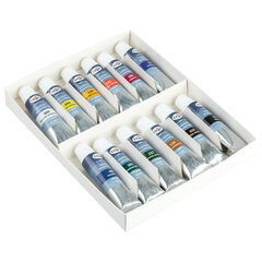 Краски акриловые художественные ГАММА &laquo;Студия&raquo;, 12 цветов, туба 9 мл, картонная упаковка, 15032021