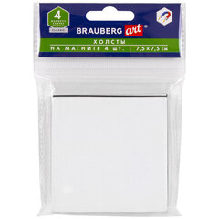 Холсты на магните квадратные НАБОР 4 шт., 7,5&times;7,5 см, 280 г/<wbr/>м<sup>2</sup>, 100% хлопок, BRAUBERG ART CLASSIC, 192333