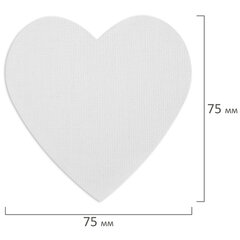 Холсты на магните в форме сердца НАБОР 4 шт., 7,5 см, 280 г/<wbr/>м<sup>2</sup>, 100% хлопок, BRAUBERG ART CLASSIC, 192334