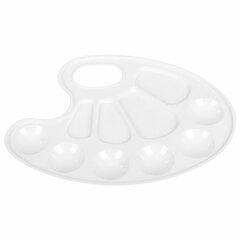 Палитра для рисования ПИФАГОР &laquo;ЭНИКИ-БЕНИКИ&raquo;, белая, овальная, 10 ячеек (6 ячеек для красок и 4 для смешивания), 192352