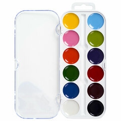 Краски акварельные ЮНЛАНДИЯ &laquo;ЮНЫЙ ВОЛШЕБНИК&raquo;, медовые, 12 цветов, круглые кюветы, пластик, 192358