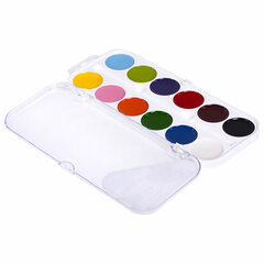 Краски акварельные ЮНЛАНДИЯ &laquo;ЮНЫЙ ВОЛШЕБНИК&raquo;, медовые, 12 цветов, круглые кюветы, пластик, 192358