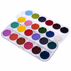 Краски акварельные ЮНЛАНДИЯ &laquo;ЮНЫЙ ВОЛШЕБНИК&raquo;, медовые, 24 цвета, круглые кюветы, пластик, 192359