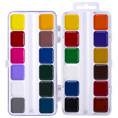 Краски акварельные ЮНЛАНДИЯ &laquo;ВЕСЁЛЫЙ ШМЕЛЬ&raquo;, медовые, 24 цвета, квадратные кюветы, пластик, 192363