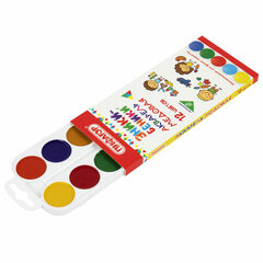 Краски акварельные медовые ПИФАГОР &laquo;ЭНИКИ-БЕНИКИ NEW&raquo;, 12 цветов, картонная коробка европодвес, 192518