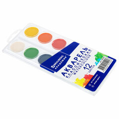 Краски акварельные BRAUBERG 12 цветов &laquo;АКАДЕМИЯ КЛАССИЧЕСКАЯ&raquo;, медовые, круглые кюветы, 192554