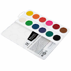Краски акварельные BRAUBERG 12 цветов &laquo;АКАДЕМИЯ КЛАССИЧЕСКАЯ&raquo;, медовые, круглые кюветы, 192554