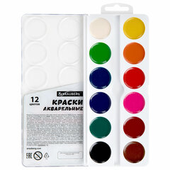 Краски акварельные BRAUBERG 12 цветов &laquo;Футбол&raquo;, медовые, круглые кюветы, 192565