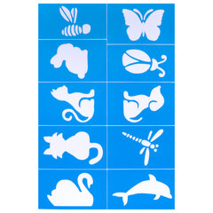 Аквагрим для лица и тела, 12 цветов (6 классических + 3 неоновых + 3 металлик), 10 трафаретов, FUNSTER (ФАНСТЕР), 192575