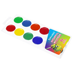 Краски акварельные BRAUBERG &laquo;МОНСТРИКИ&raquo;, медовые, 12 цветов, круглые кюветы, 192641